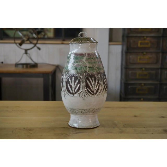 Ceramic Large Brutalist Ceramic Vase by Albert Thiry, 1950s For Sale - Image 7 of 9