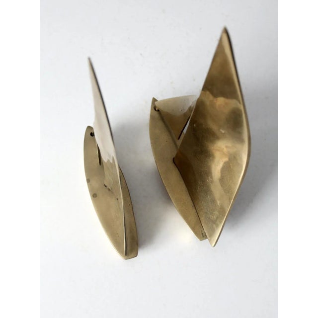 Mid Century Brass Sailboat Pair For Sale - Image 9 of 10