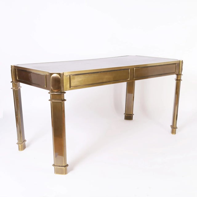 Mastercraft Mastercraft Mid Century Bronze Writing Desk For Sale - Image 4 of 10