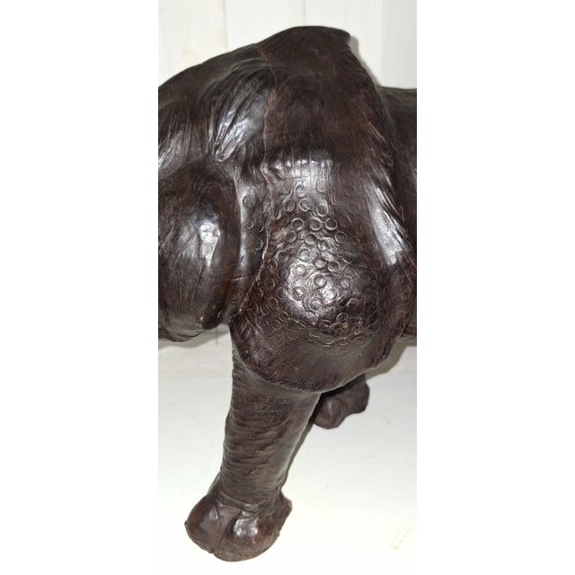 Vintage Stool in the Shape of a Rhinoceros in Cowhide Leather, 1970s For Sale - Image 9 of 13
