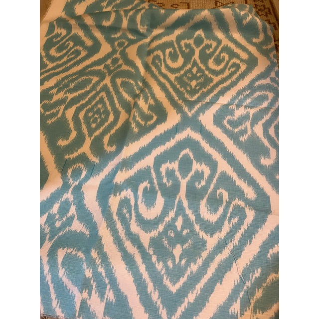 Quadrille Turquoise Ikat Linen Fabric 1 Yard Chairish