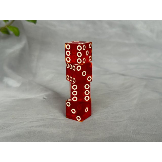 Display this cool red acrylic dice collection as decor in a game room or show them off in a glass bowl. These vintage red...