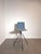 Stylish modern bar stool by Viccarbe, featuring a sleek upholstered shell seat in a sophisticated blue-grey fabric. The...