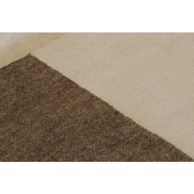 Rug & Kilim Rug & Kilim’s Modern Bauhaus Geometric Beige Brown Blue and Green Wool Custom Rug For Sale - Image 4 of 9