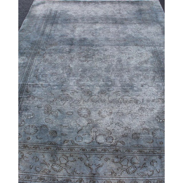 Gray Keivan Woven Arts Vintage Indian Amritsar Rug in Gray Tones and Brown Highlights For Sale - Image 8 of 13