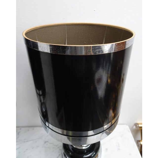Black Vintage Space Age Chrome and Black Table Lamps from Massive, 1970s, Set of 2 For Sale - Image 8 of 18