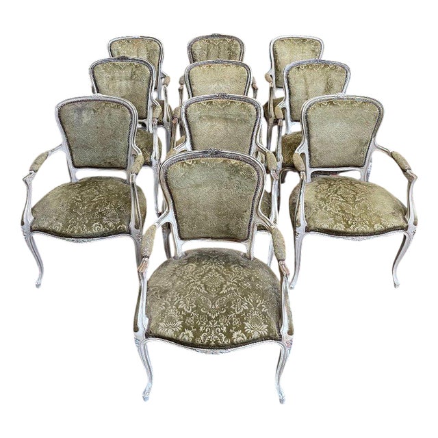Louis XV Armchairs, Set of 10 For Sale