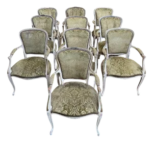 Louis XV Armchairs, Set of 10