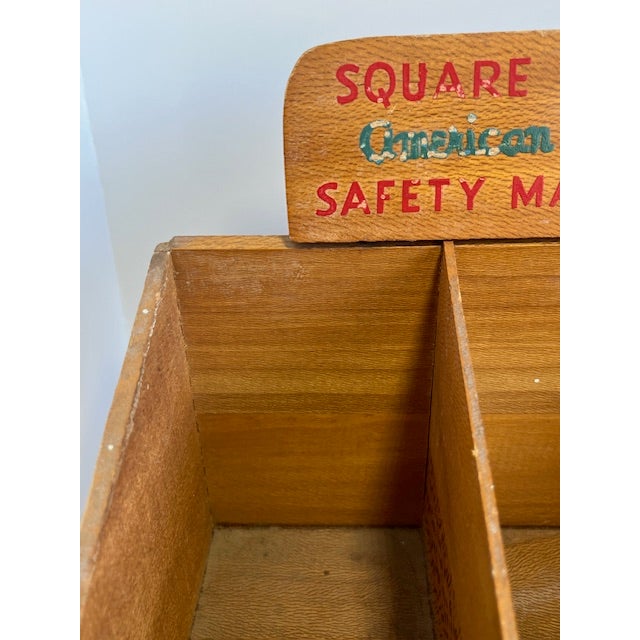 This antique store display showcases Square Splint American Made Safety Matches, a true piece of American history from the...