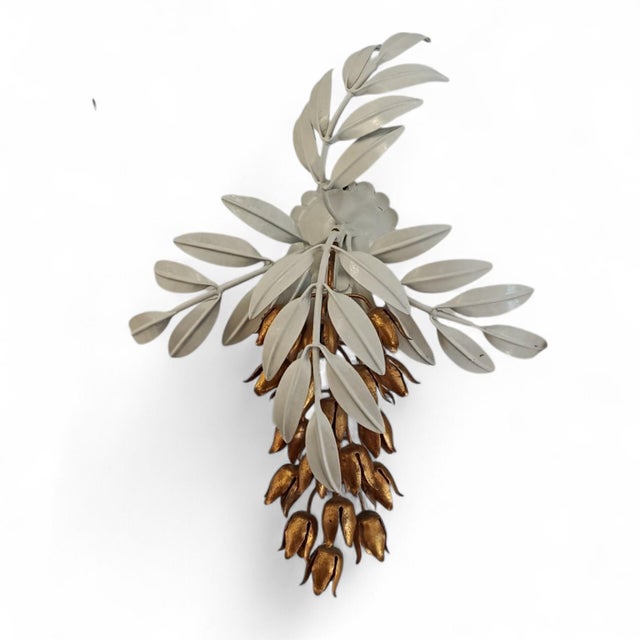 Gold White and Gold Wisteria Wall Lights by Hans Kögl, 1950s, Set of 2 For Sale - Image 8 of 10