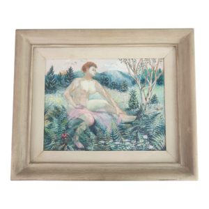 Rosella Hartman Watercolor Painting of Nude & Landscape, 1930's