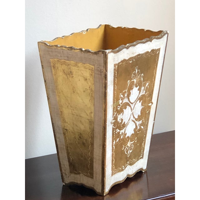 Vintage Florentine Giltwood Wastebasket, Italy Chairish