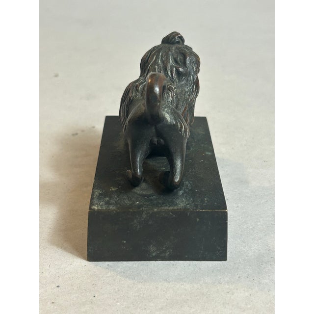 Antique 19th Century French Inkwell Top Lid Lion Dog Bronze Figurine For Sale - Image 12 of 12