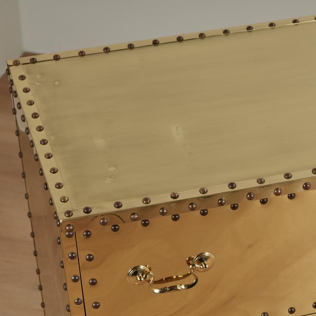 Vintage Sarreid Style Brass Triple Dresser For Sale - Image 13 of 17