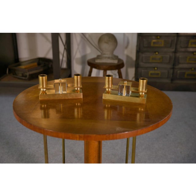 Jean Royère Brass and Bohemian Crystal Wall Lights by Jean Royère, 1940s, Set of 2 For Sale - Image 4 of 13