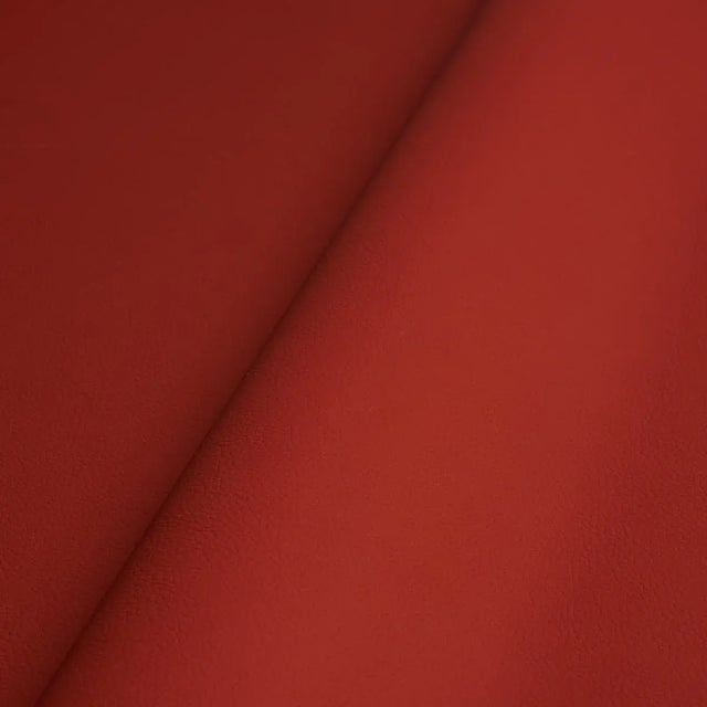 Transitional Sample - Schumacher Indoor/Outdoor Vegan Leather Fabric in Crimson For Sale - Image 3 of 4
