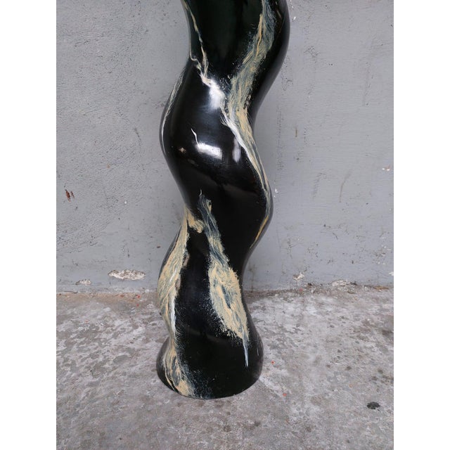 Marble Effect Pedestal Table, 1980s For Sale - Image 4 of 18