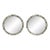 Art Deco Style Handmade White & Black With Brass Inlay Round Mirror, a Pair For Sale