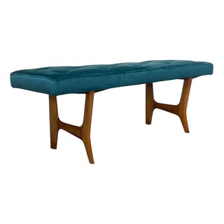 Upholstered Wall Bench, 1950s For Sale