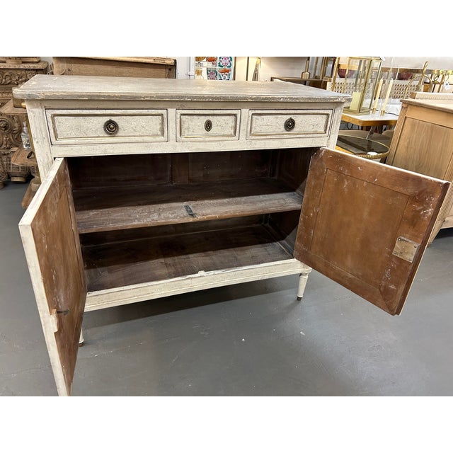 Wood 19th. C. French Louis XVI Painted Server For Sale - Image 7 of 8