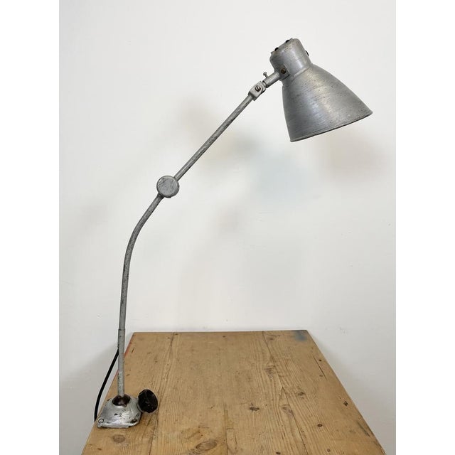 Large Industrial Grey Workshop Table Lamp, 1960s For Sale - Image 11 of 18
