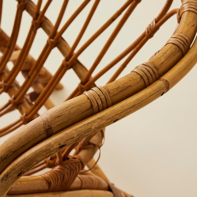 Viggo Boesen Danish Rattan “Fox Chairs”, a Pair, Mid Century, 1960's For Sale - Image 10 of 12