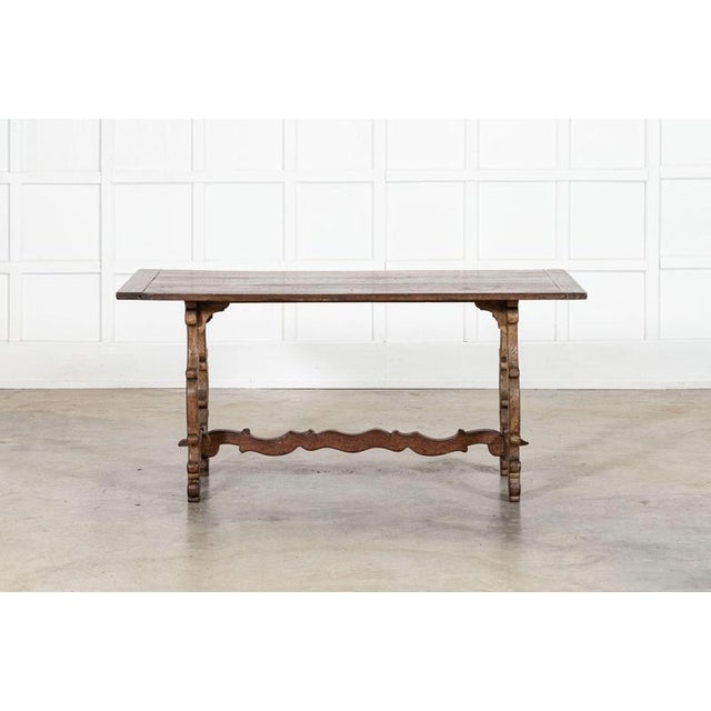 19th Century Spanish Oak Trestle Table, 1800s For Sale - Image 12 of 14