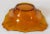 1970s Elegant Vintage Mid Century Etched and Scalloped Amber Glass Serving Bowl For Sale - Image 5 of 6