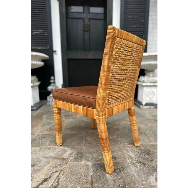1980s Bielecky Brothers, Inc Rattan Dining Chairs For Sale - Image 5 of 12
