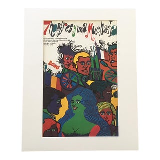 1970s Vintage "7 Hombres Y Una Muchacha" Print of Cuban Poster for French Film For Sale