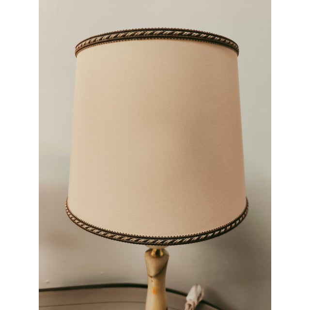 Onyx Lamp with Lampshade and Brass, 1950s For Sale - Image 14 of 17