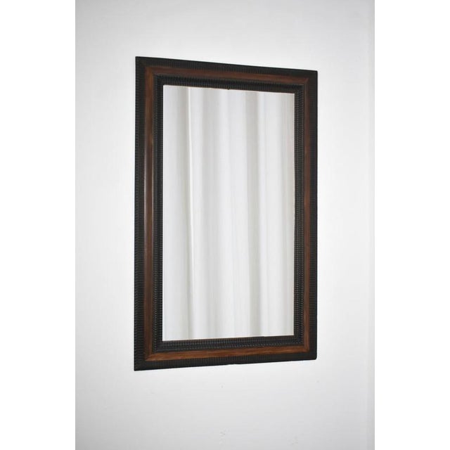19th Century Carved Ebonised Wood Mirror and Trompe L'Oeil Turshell For Sale - Image 6 of 6