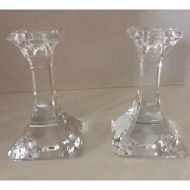 Glass 1990s Orrefors Regina Crystal Candle Holders, Sweden- a Pair For Sale - Image 7 of 7