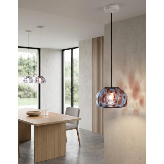 Contemporary Azure Speckled Blown Glass Pendant Light by Artem Zakharchenko-Halytskyi For Sale - Image 3 of 5