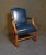 Chippendale Style Mahogany Royal Blue Leather Lounge Chair For Sale In Philadelphia - Image 6 of 6