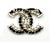 Contemporary Chanel Brand New Gold CC Black White Leather Chain Large Brooch For Sale - Image 3 of 3