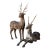 Vintage Carved Wood Deer Sculptures - Pair For Sale