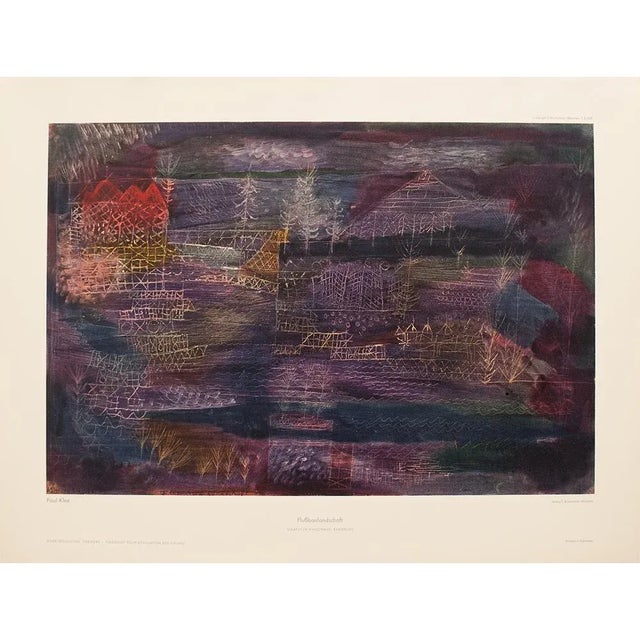 Large C. 1960s After Paul Klee, River Landscape Limited Edition Offset Lithograph From München For Sale
