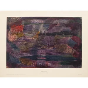 Large C. 1960s After Paul Klee, River Landscape Limited Edition Offset Lithograph From München