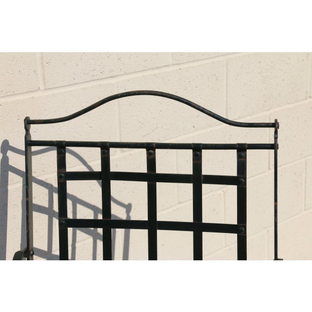 Pair of Hervé Baume French Wrought Iron Folding Patio Chairs | Outdoor Garden Armchairs | France 1970s For Sale - Image 12 of 18