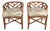 Vintage Chinese Chippendale Rattan Rolling Accent Chairs by Henry Link for Wicker - A Pair For Sale
