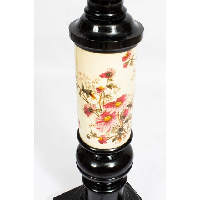 19th Century Ebonised & Porcelain Pedestals, Set of 2 For Sale - Image 6 of 10