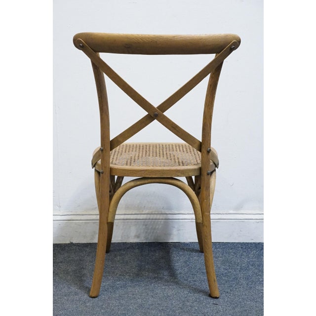Wood Restoration Hardware Madeline Solid Oak X-Back Bentwood Dining Chair W. Caned Seat Dc017 For Sale - Image 7 of 8