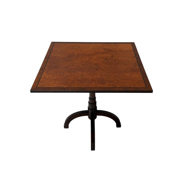 Wood Art Deco Swedish Tilt-Top Table in Walnut and Burl, 1930s For Sale - Image 7 of 9