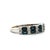 Contemporary 1980s 14k White Gold Natural Sapphire & Diamond Band Ring, Size 7.5 For Sale - Image 3 of 10