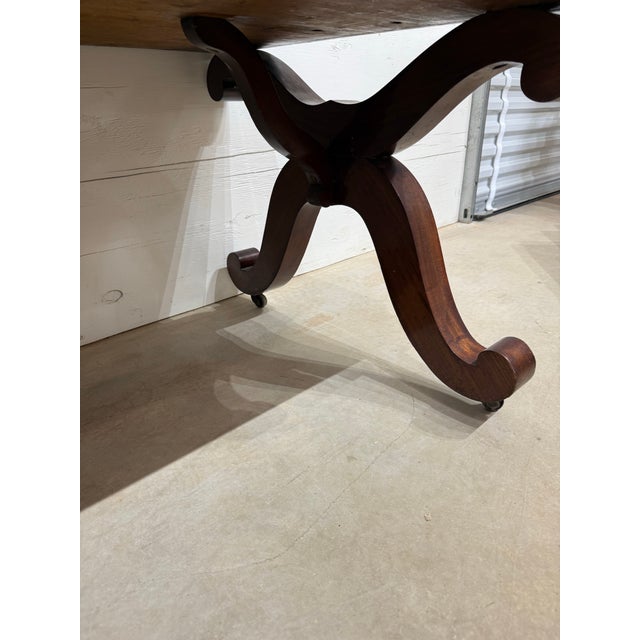 Large 19th Century French Charle X Flame Solid Mahogany Writing Desk For Sale - Image 12 of 12