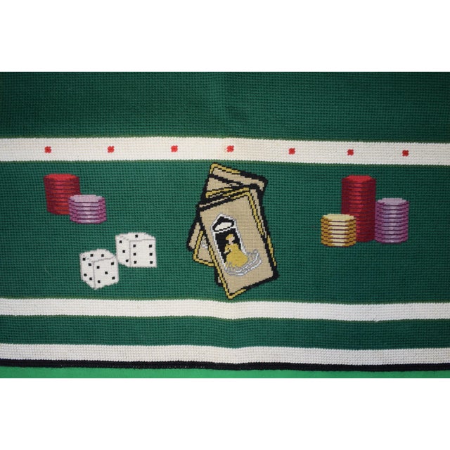 Traditional Mid 20th Century Hand Needlepoint Bridge Table Cover. For Sale - Image 3 of 7