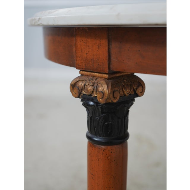 Pair French Empire Marble Top Round Lamp Tables For Sale - Image 14 of 14
