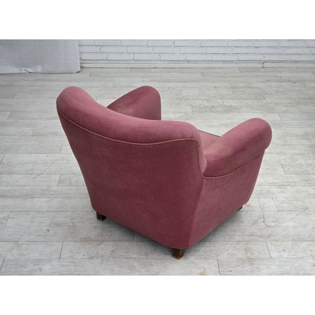 Mid-Century Danish Oak Relax Armchair with Velour Upholstery, 1960s For Sale - Image 14 of 18