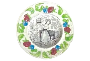 Antique Maiden Protecting a Bird Plate
